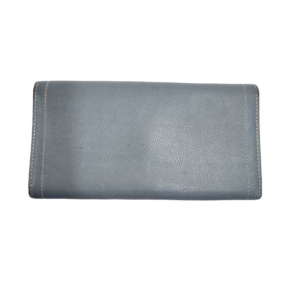 SALVATORE FERRAGAMO blue gancini leather long bifold wallet - Picture 2 of 10